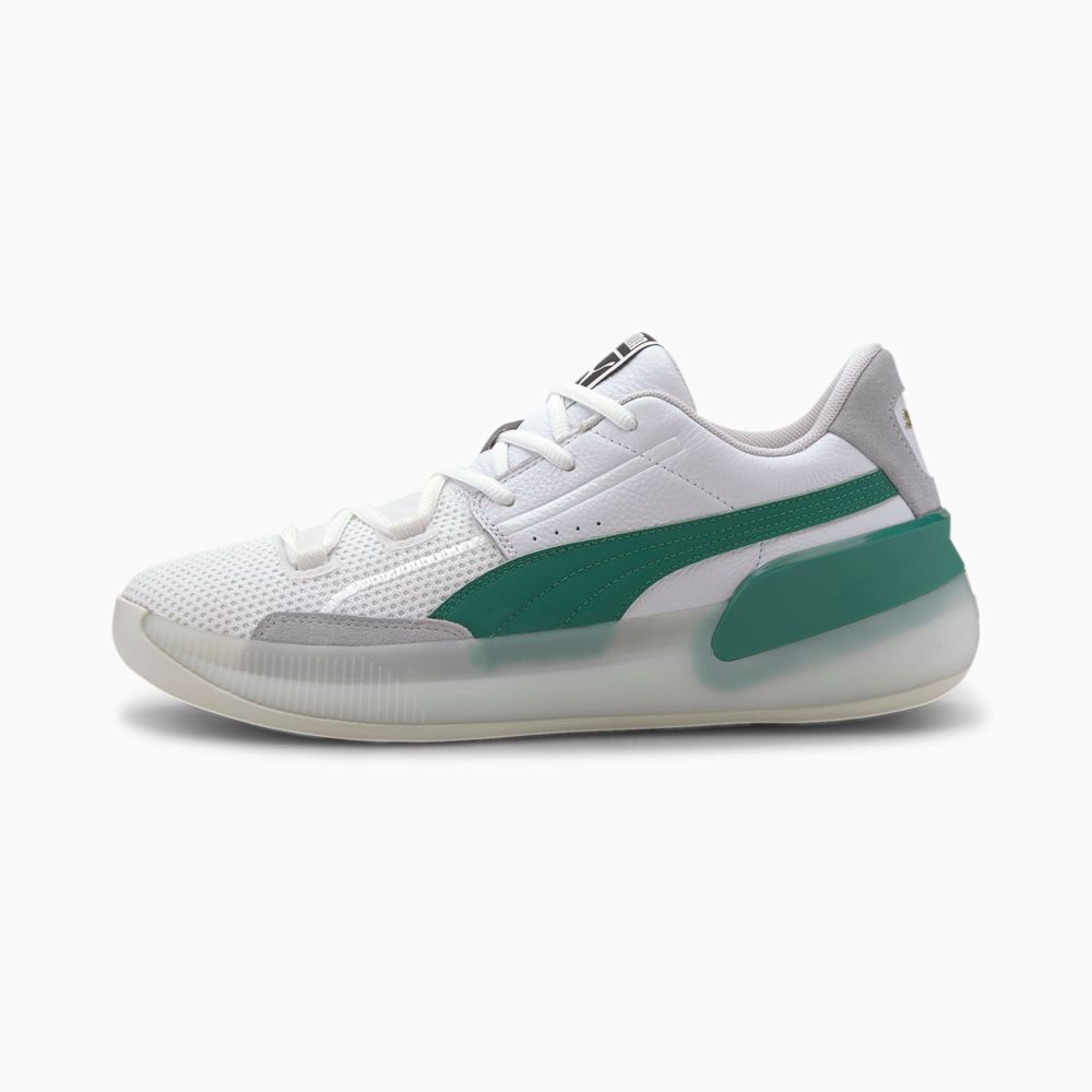 Puma Clyde Hardwood Férfi Kosárlabda Cipő - Fehér/Zöld ( Hungary - URDYG3846 )